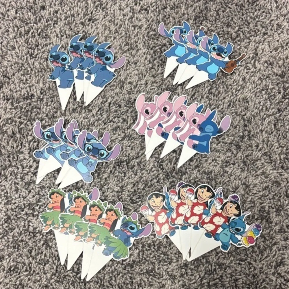 24 Stitch and Friends Cupcake Toppers